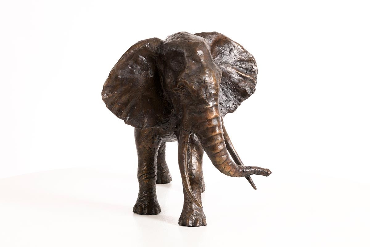 Artwork by Mark Rode, Bull Elephant, Made of bronze