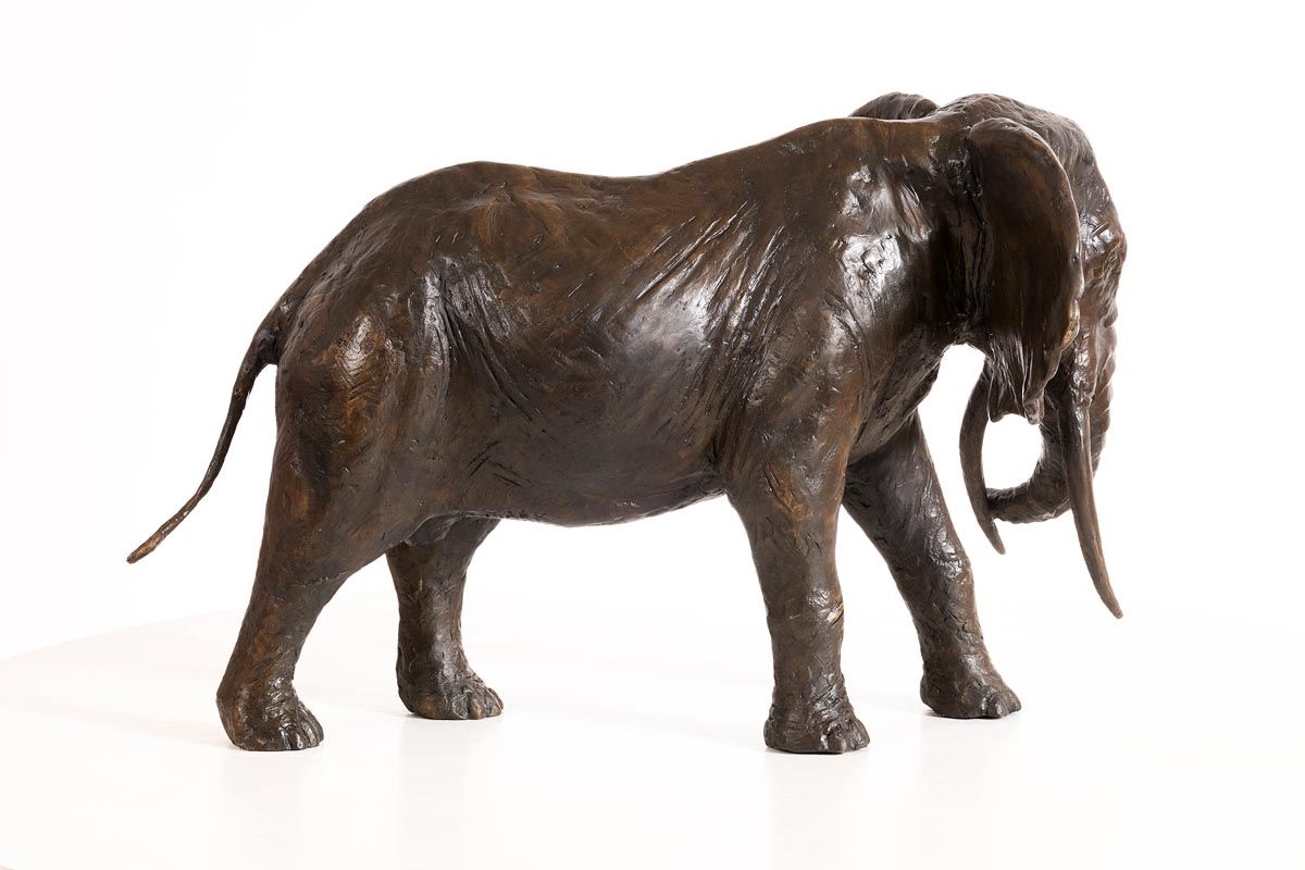 Artwork by Mark Rode, Bull Elephant, Made of bronze