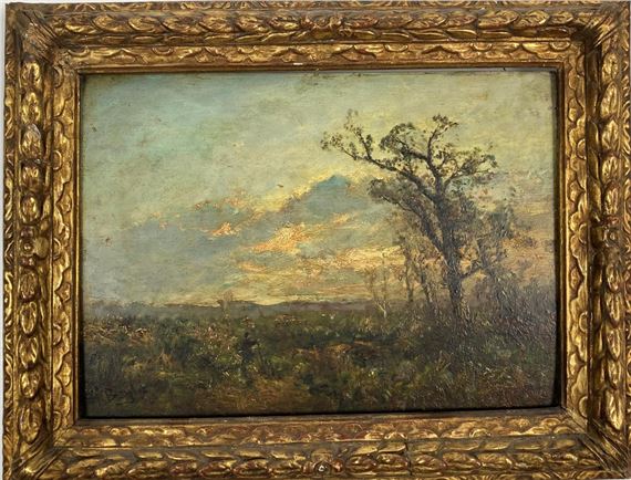 Landscape with Figure in foreground by George A. Boyle