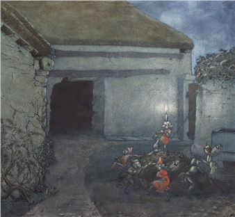 Pixies and Fairies on a mound - H J Owen