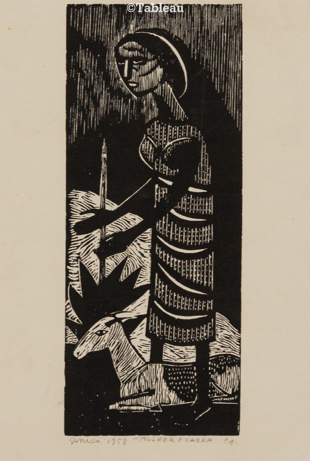 "Mulher e cabra" by Gilvan José Meira Lins Samico, 1958