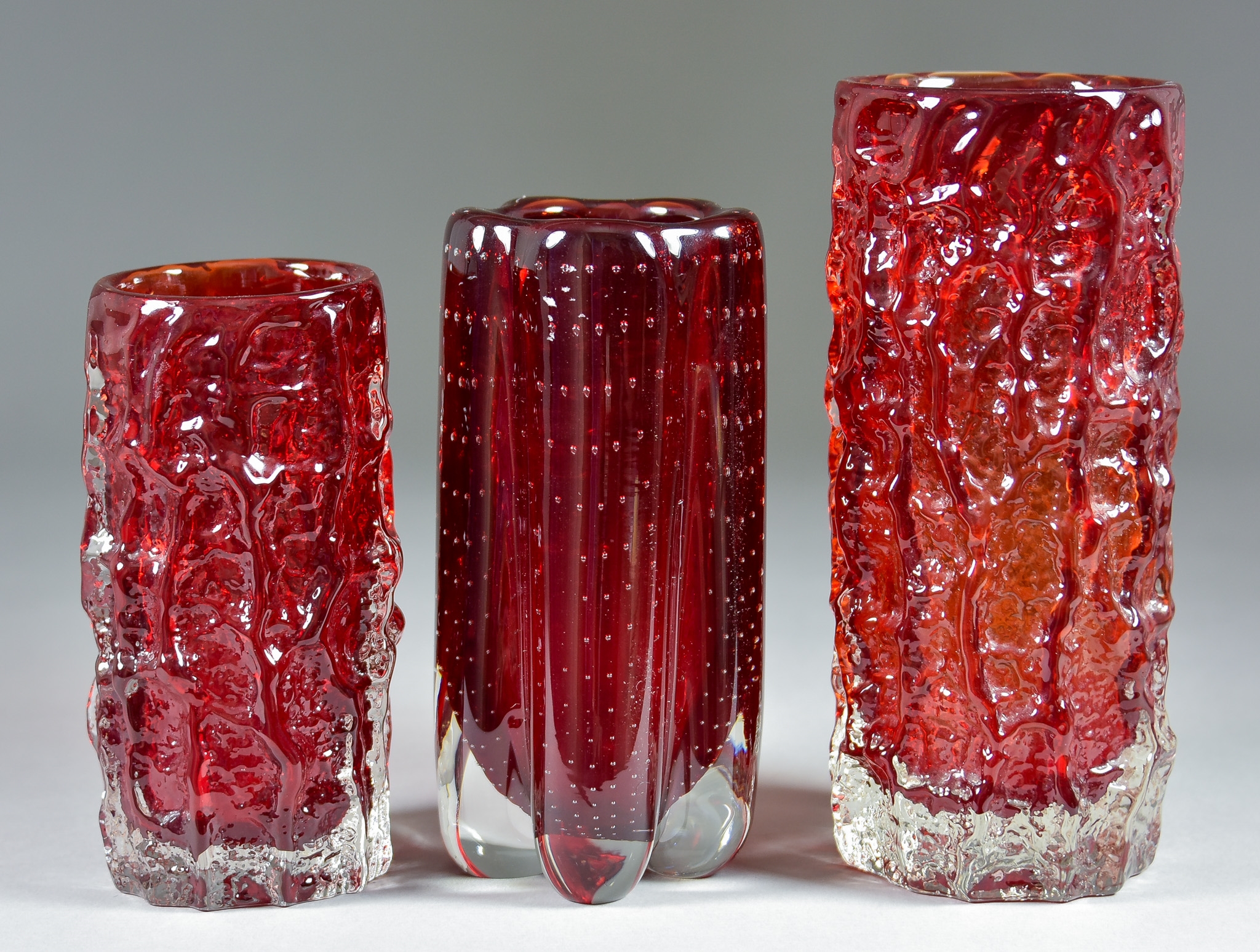 Geoffrey Baxter | Three Geoffrey Baxter for Whitefriars Glass Vases in ...