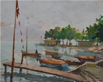 R. Vuillem (1897-1973) - Oil painting - &quot;Ouchy 51&quot; - Roger Vuillem