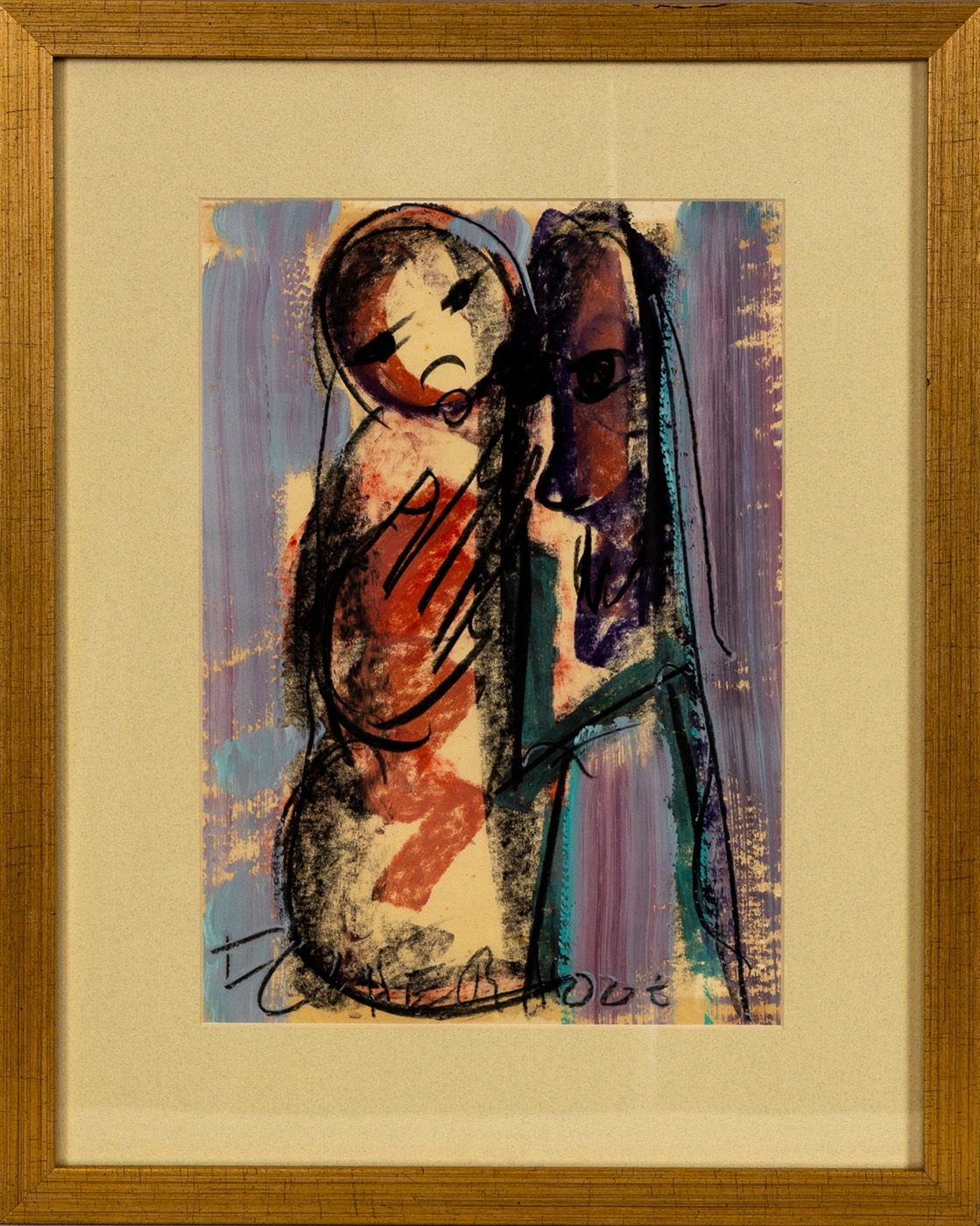 Artwork by Frans Claerhout, Abstract figure, Made of mixed media on paper
