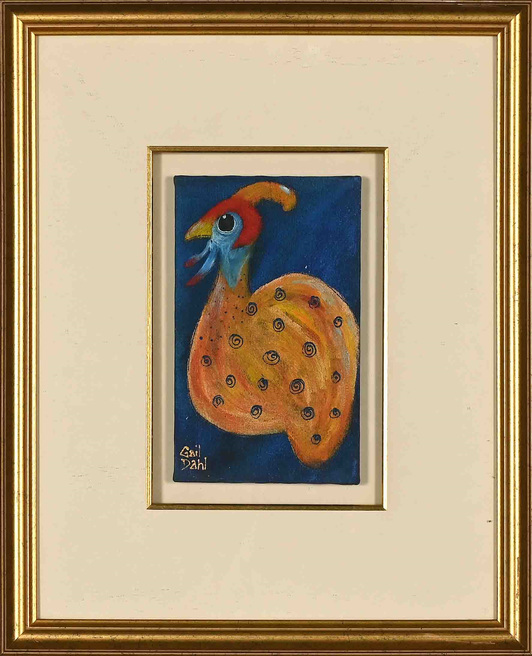 【希少】アフリカのギニアガン羽根を使ったアート絵画　Gail Dahlの作品 Gail Dahl Auction Results: Historical Sales Records