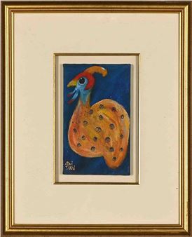 【希少】アフリカのギニアガン羽根を使ったアート絵画　Gail Dahlの作品 Gail Dahl | 1 Artworks at Auction | MutualArt