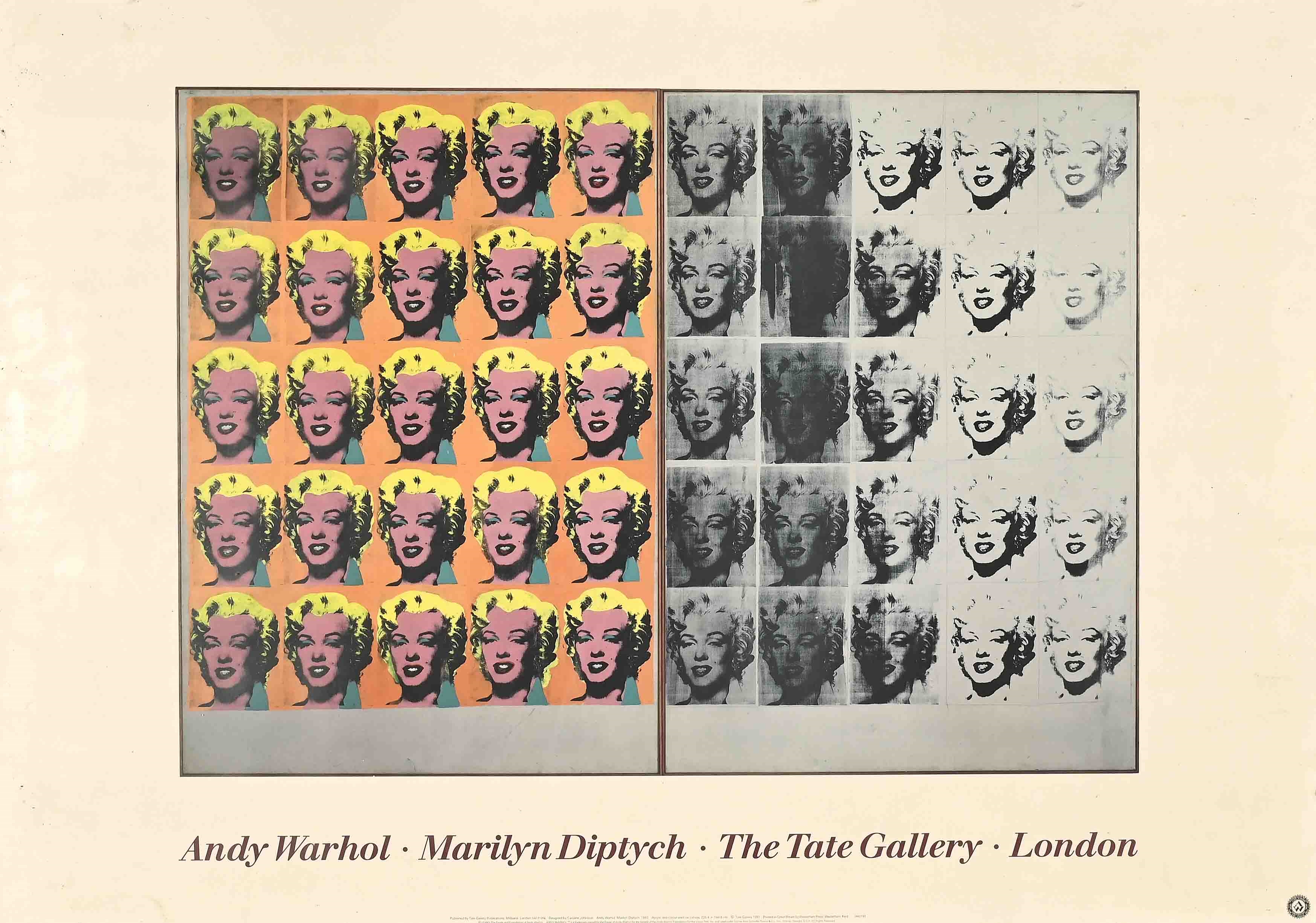 Artwork by Andy Warhol, Marilyn Diptych, Made of photolithograph