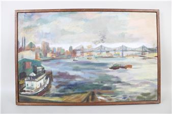 Impressionist Painting of the East River - Haim Mendelsohn
