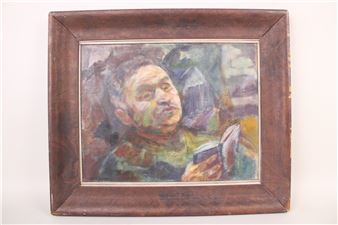 Portrait Painting of Artist's Father - Haim Mendelsohn