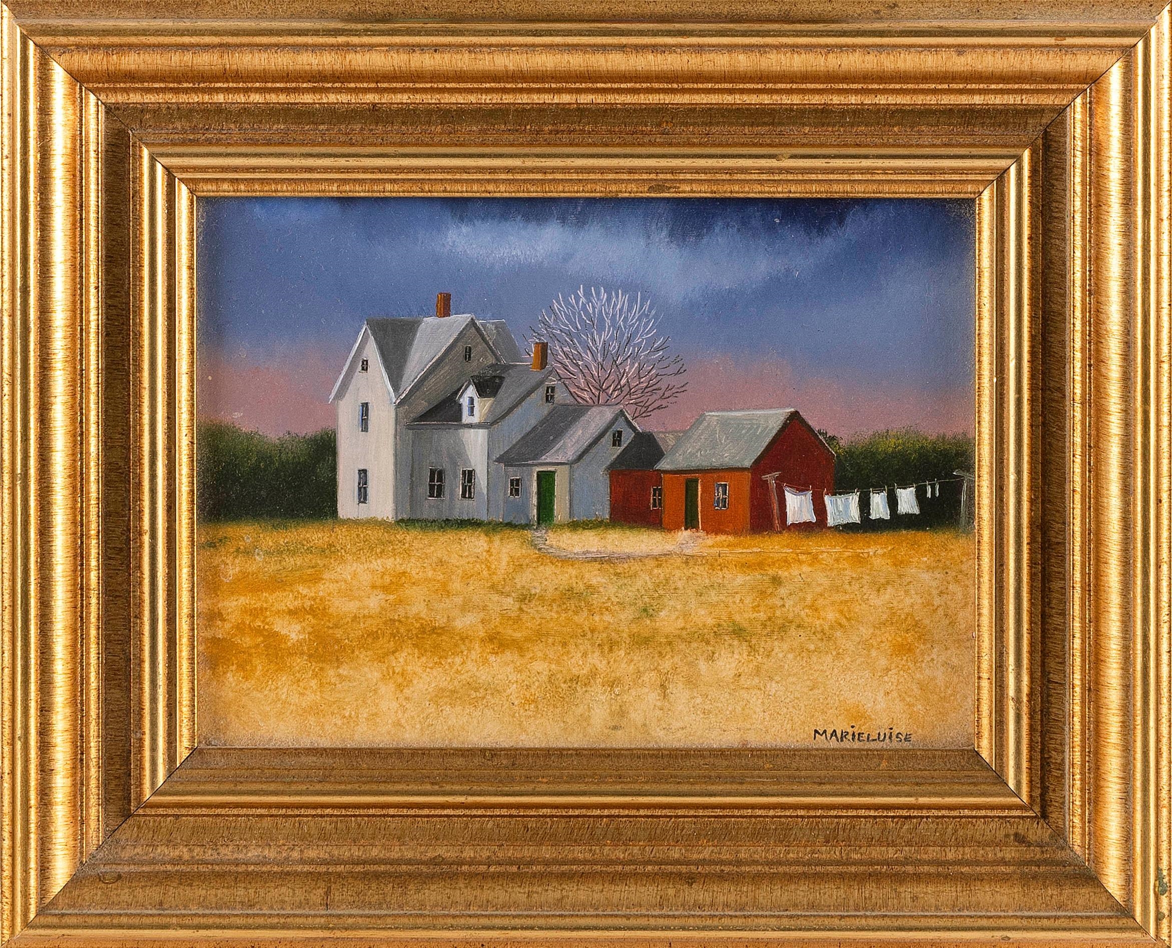 Artwork by Marieluise Hutchinson, Farmstead., Made of Oil on board
