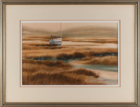 Catboat at rest. by Karol B. Wyckoff