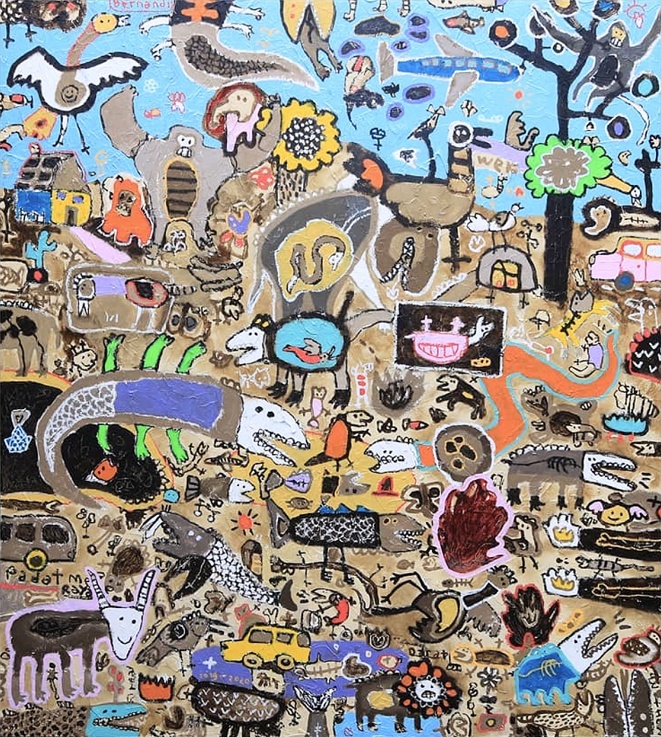 Artwork by Bernandi Desanda, Padat Merayap, Made of acrylics on canvas