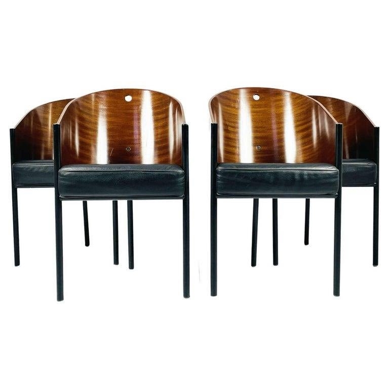 Philippe Starck Set of Four Driade Costes Mahogany Chairs MutualArt