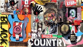 Installation view of Joe Sam exhibition at MoAD, Museum of the African Diaspora.