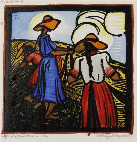 Arató lányok hárman by Nagy Nándor, 1927