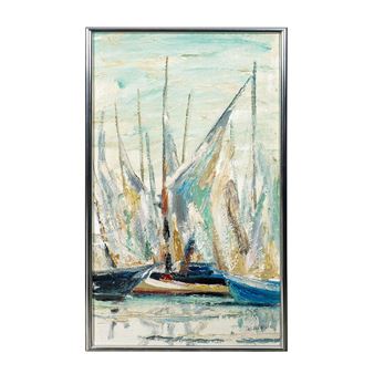 Housed in a silver metal frame - Elmo Gideon