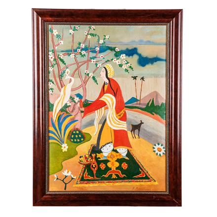 Artwork by Avakim Miganajian, The Peacock Angel, Made of Oil on canvas