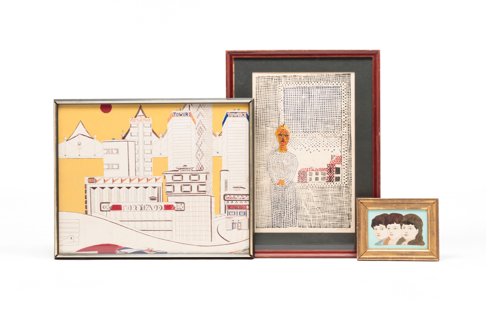 Artwork by Michael Wilson, THREE PIECES OF FOLK ART., Made of watercolor