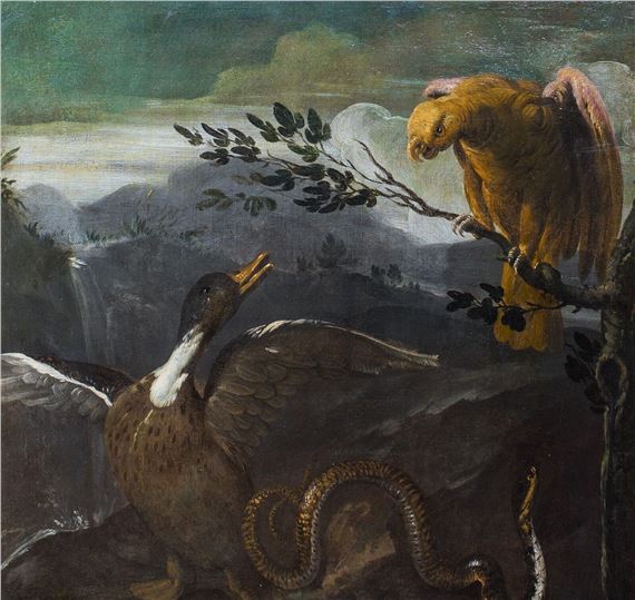 Italian School, 17th Century | PARROT, SNAKE, LIZARD AND DUCKS | MutualArt