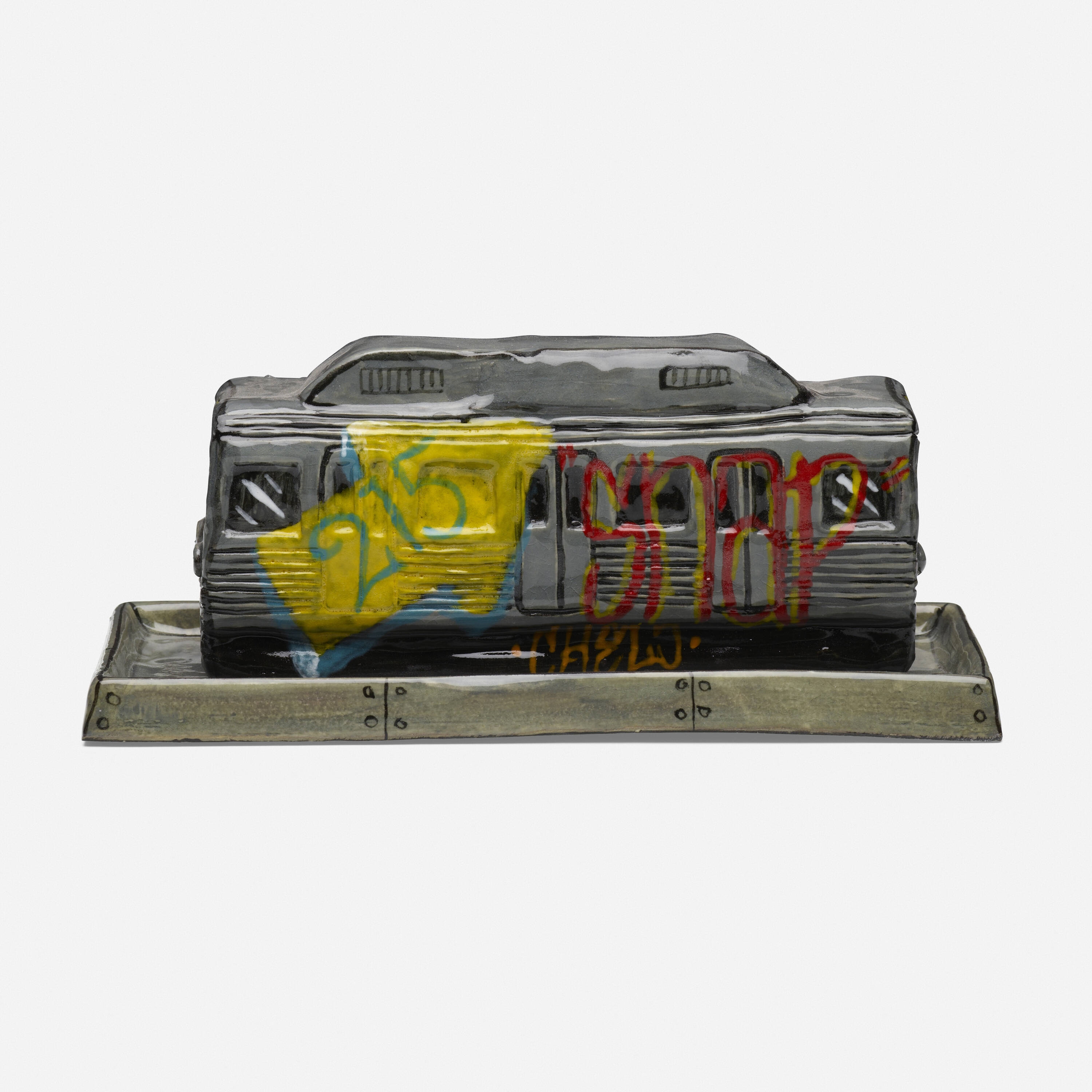 Artwork by Roberto Lugo, Butter dish, Made of glazed ceramic