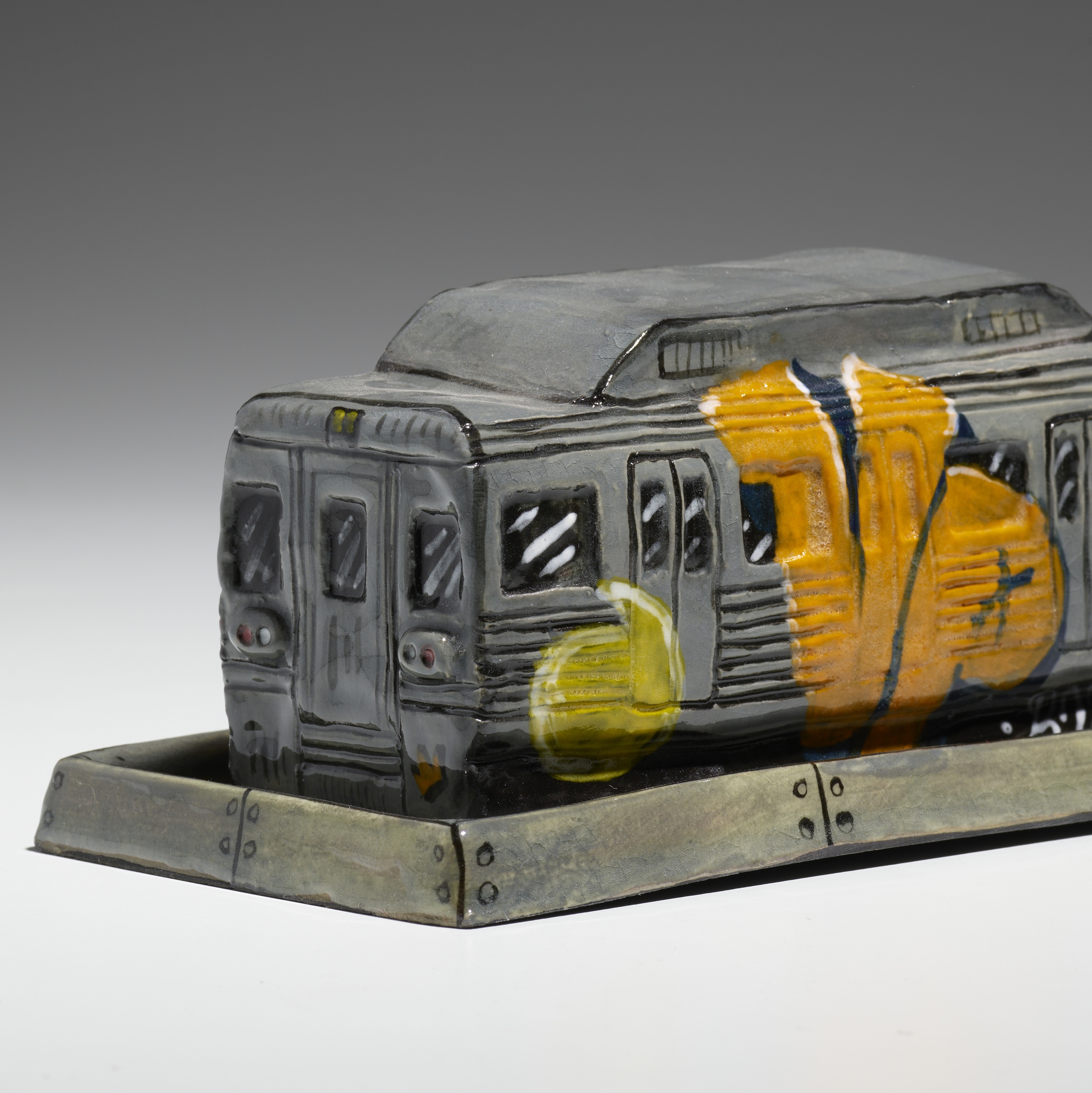 Artwork by Roberto Lugo, Butter dish, Made of glazed ceramic