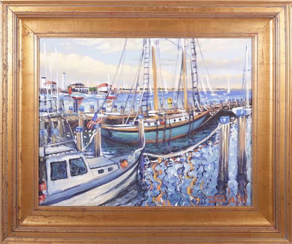 “Moored Boats in Nantucket Harbor” by Ilya Kagan