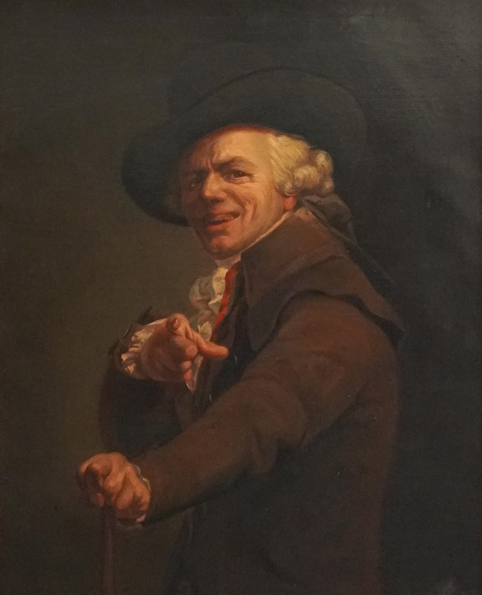 Artwork by Joseph Ducreux, Portrait de l'artiste sous les traits de'un moqueur (Self-Portrait in the Guise of a Mockingbird), Made of Oil on Canvas
