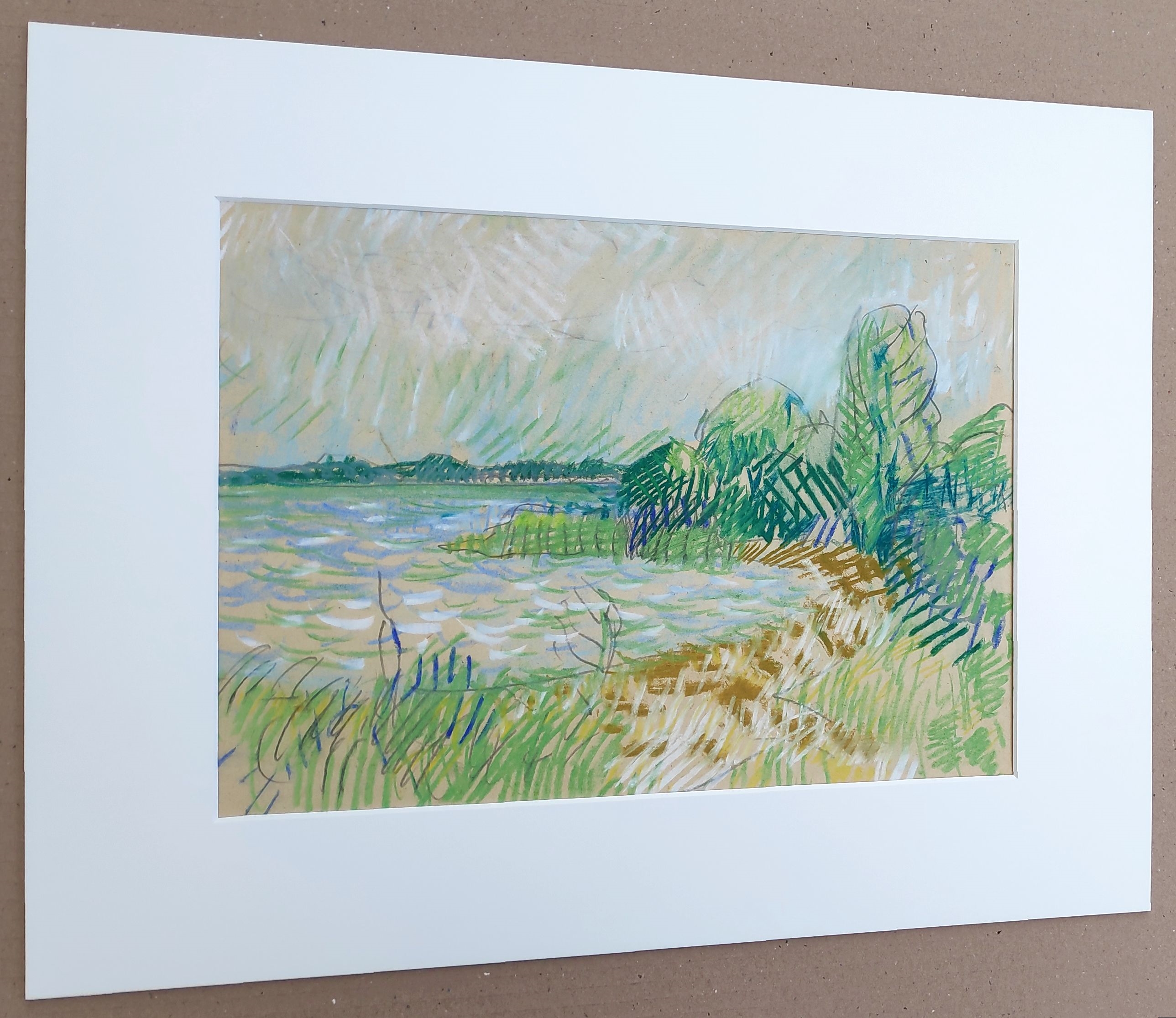 Artwork by Klaus Peter Dulke, Am Achterwasser bei Pudagla“, Made of pastel