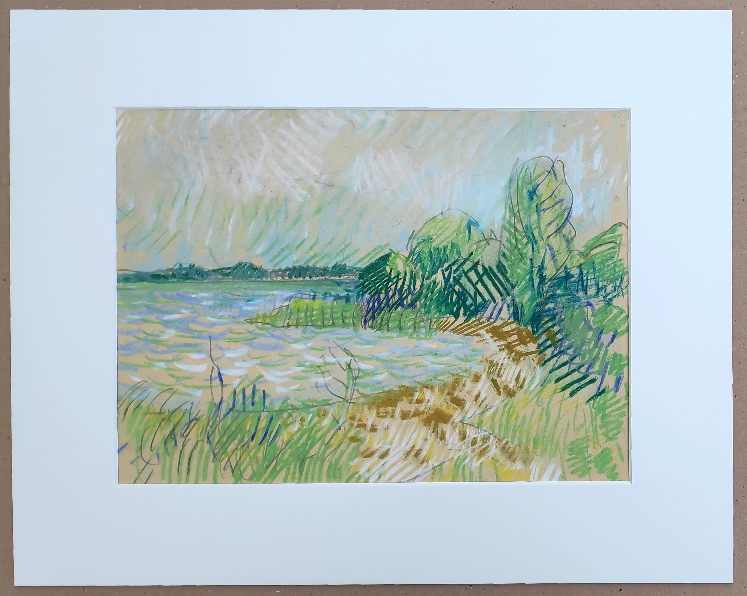 Artwork by Klaus Peter Dulke, Am Achterwasser bei Pudagla“, Made of pastel