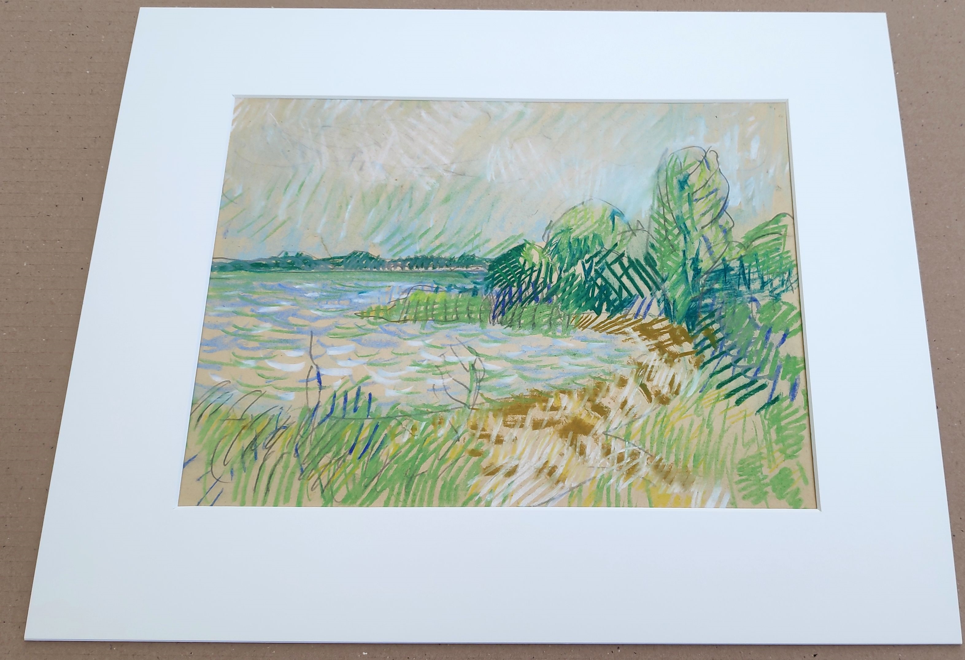 Artwork by Klaus Peter Dulke, Am Achterwasser bei Pudagla“, Made of pastel