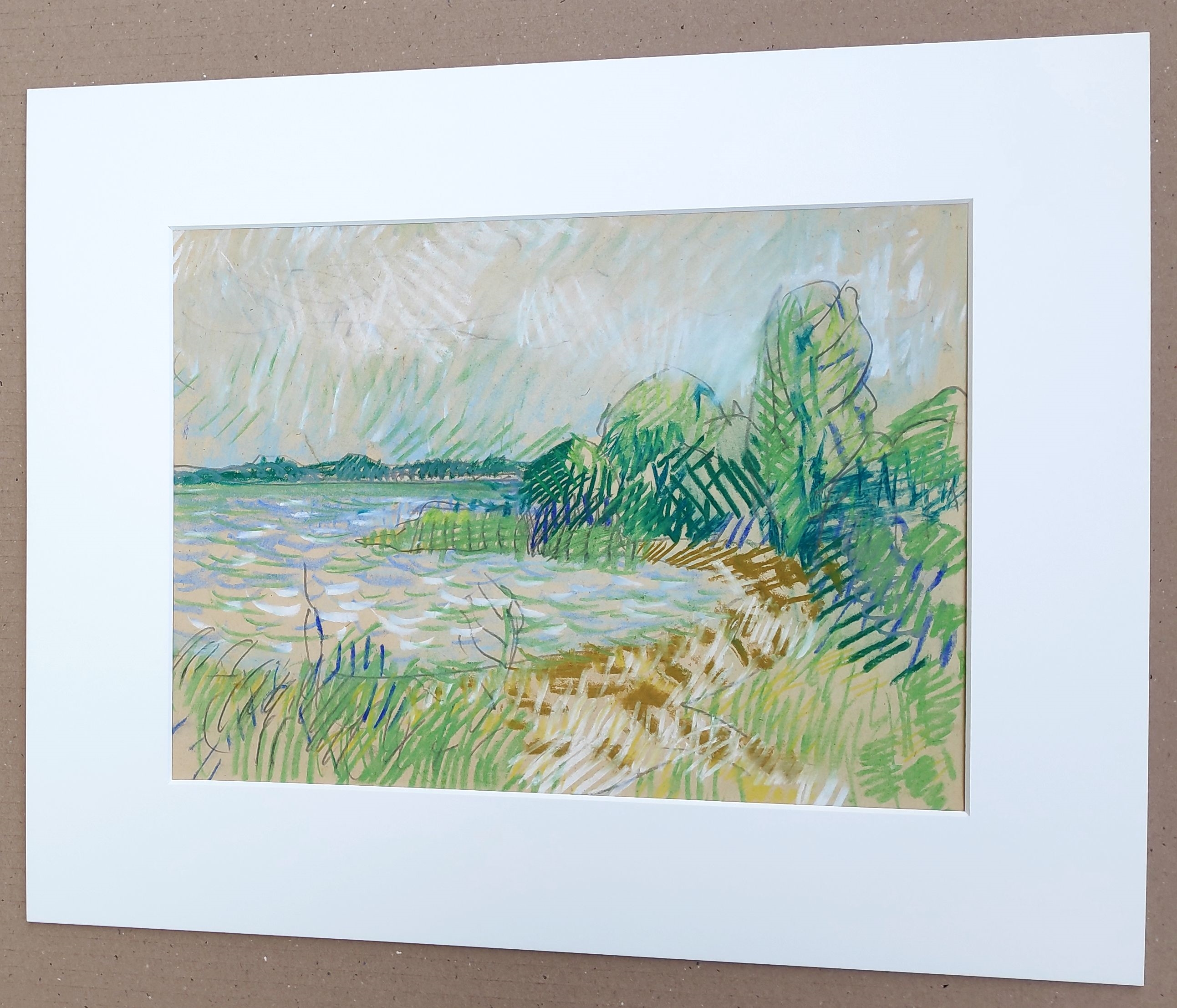 Artwork by Klaus Peter Dulke, Am Achterwasser bei Pudagla“, Made of pastel