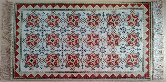 "Freester Fischerteppich ‚Vierfisch‘" by Rudolf Stundl, circa 1970