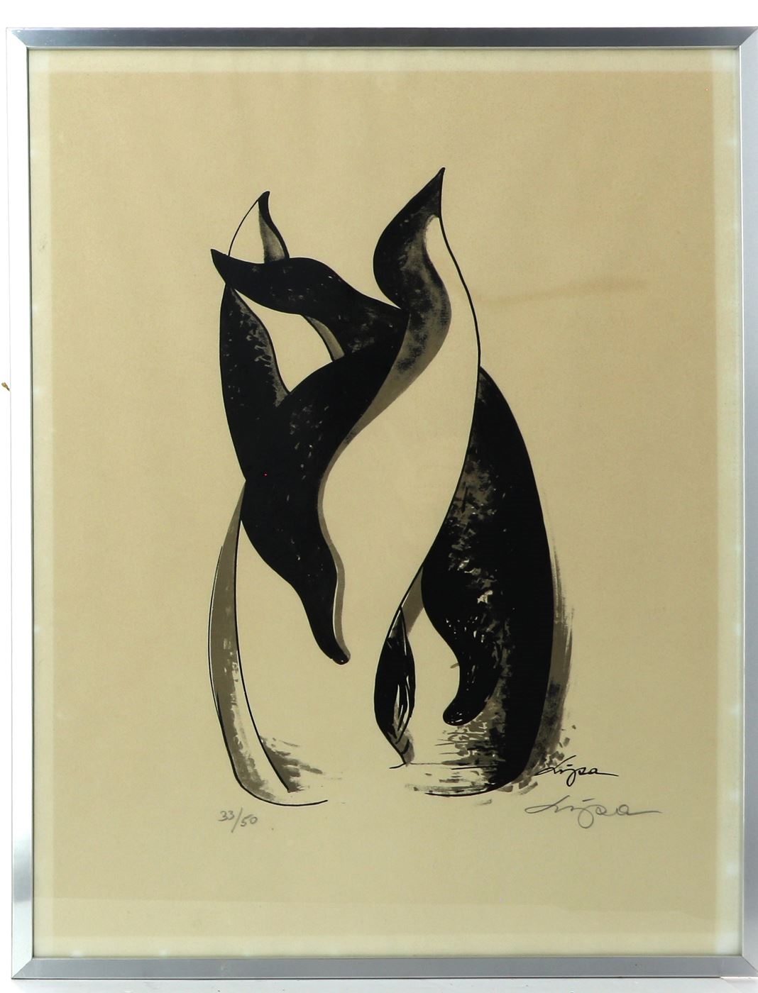 Artwork by Lipa Drojevic, Manchots, Made of Lithograph