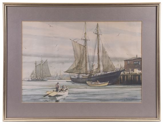 "Harbor Scene by Gordon Grant