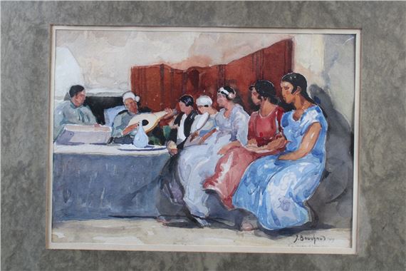 Intérieur animé à Kairouan by Jean Bouchaud, 1919
