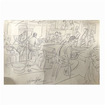 A restaurant scene - Zheng Bo