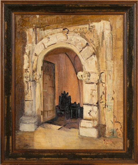 "Mission San Jose Door" by Carl Thomas Hoppe, 1954