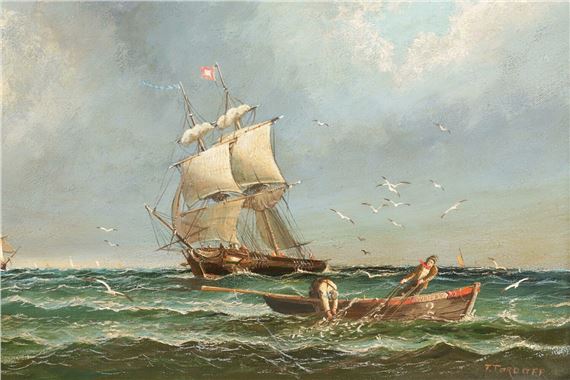 Shipping Off the Whaling Port of Whitby by Fred Tordoff