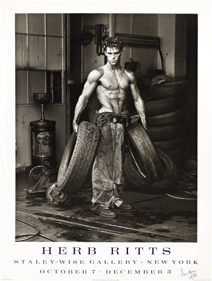 Herb Ritts | MALE NUDE ON LOG (1987) | MutualArt