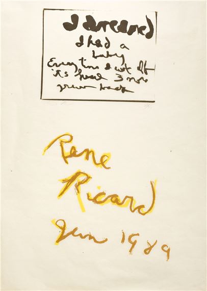I Dreamed by Rene Ricard, 1989