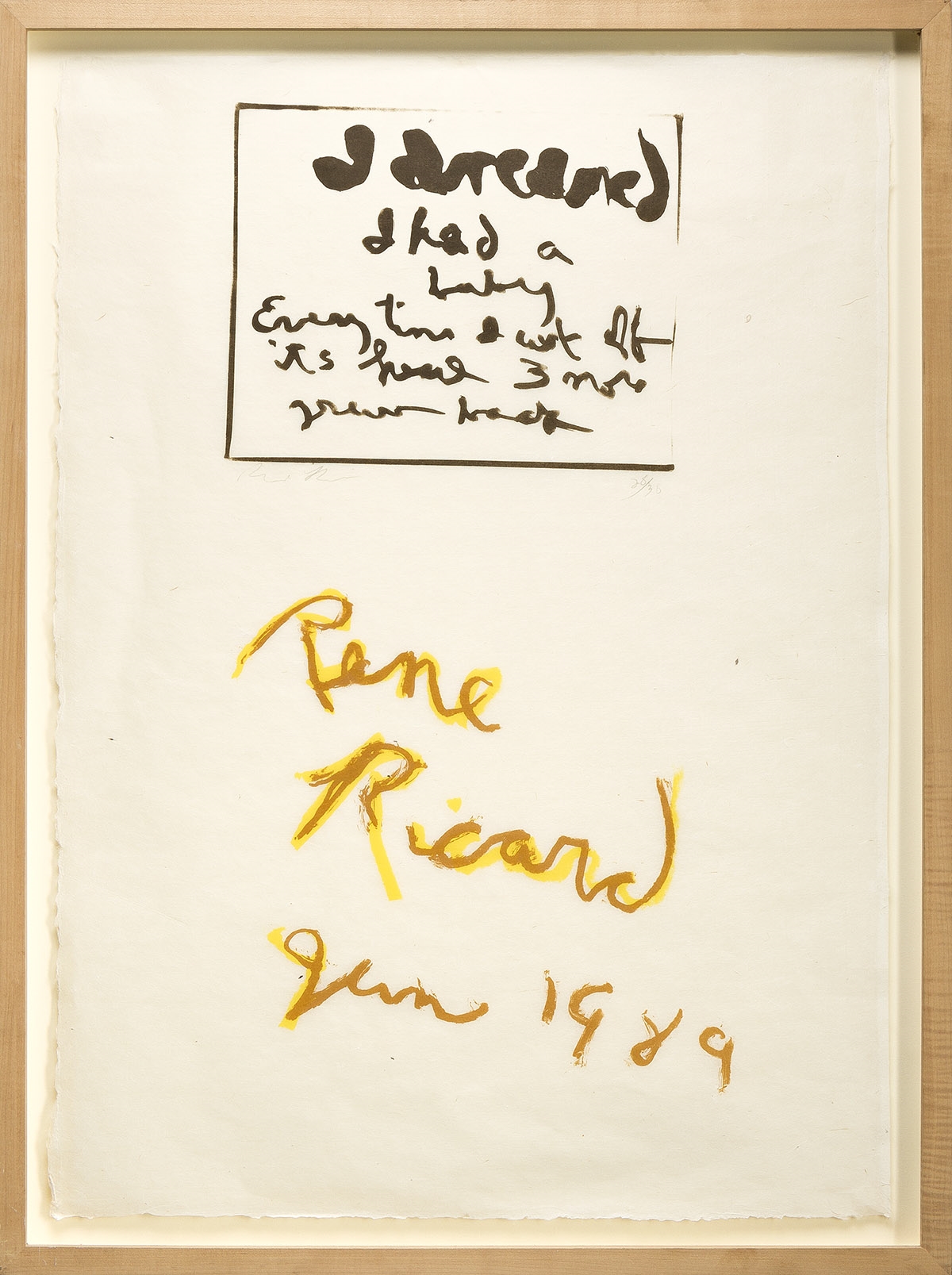 Artwork by Rene Ricard, I Dreamed, Made of Color lithograph on Sekishu Kozogami Turu paper