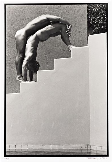 TWO NUDE FIGURES ON STEPS. by Tom Bianchi, 1992