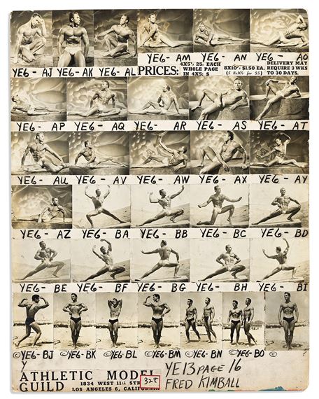 Two extraordinary large-format original storyboards by Bob Mizer, 1952