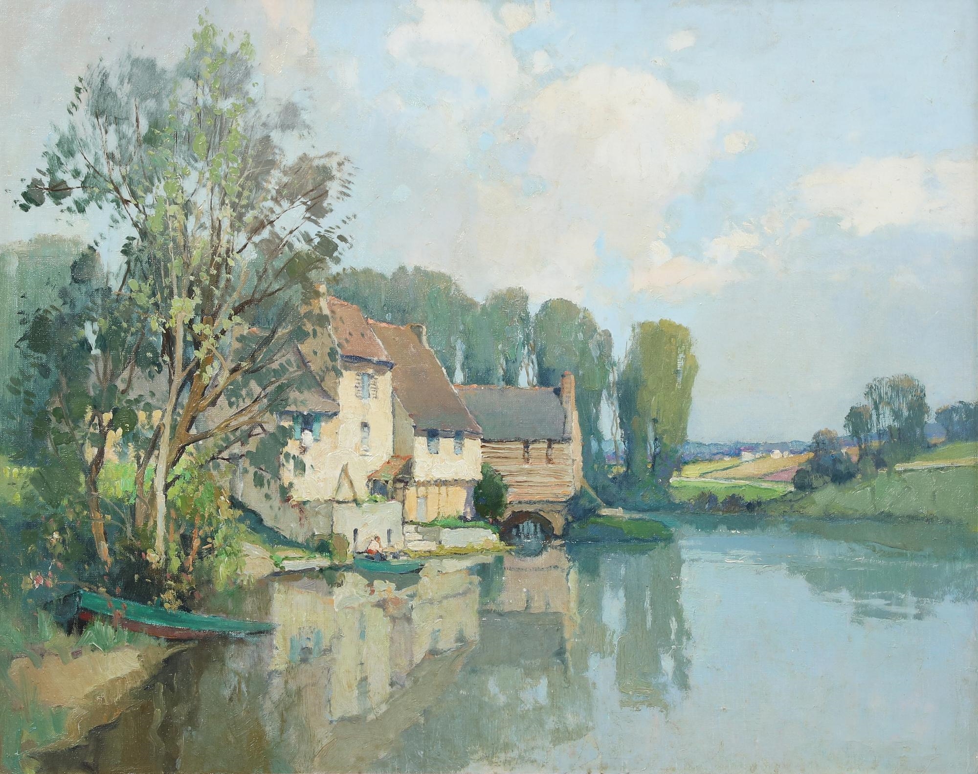 Artwork by Georges Robin, Moulin sur la Charente, Angouleme, Made of oil on canvas