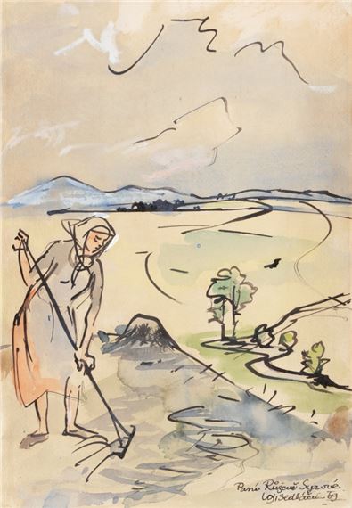 Work in the Field by Vojtěch Sedláček, 1969