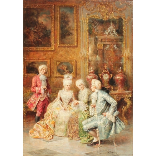 Artwork by Angelo Zoffoli, A Pair Of Suitors, Made of Oil on canvas,