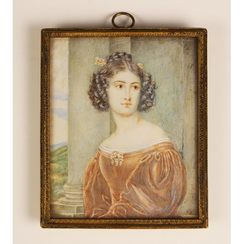 Portrait Miniature Ancien Encadré - Nanette Heine Par Joseph Karl Stieler - Occasion