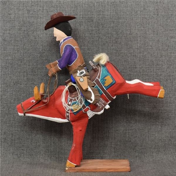 Delbert Buck | NAVAJO INDIAN FOLK-ART BUCKING STEER (1980s) | MutualArt
