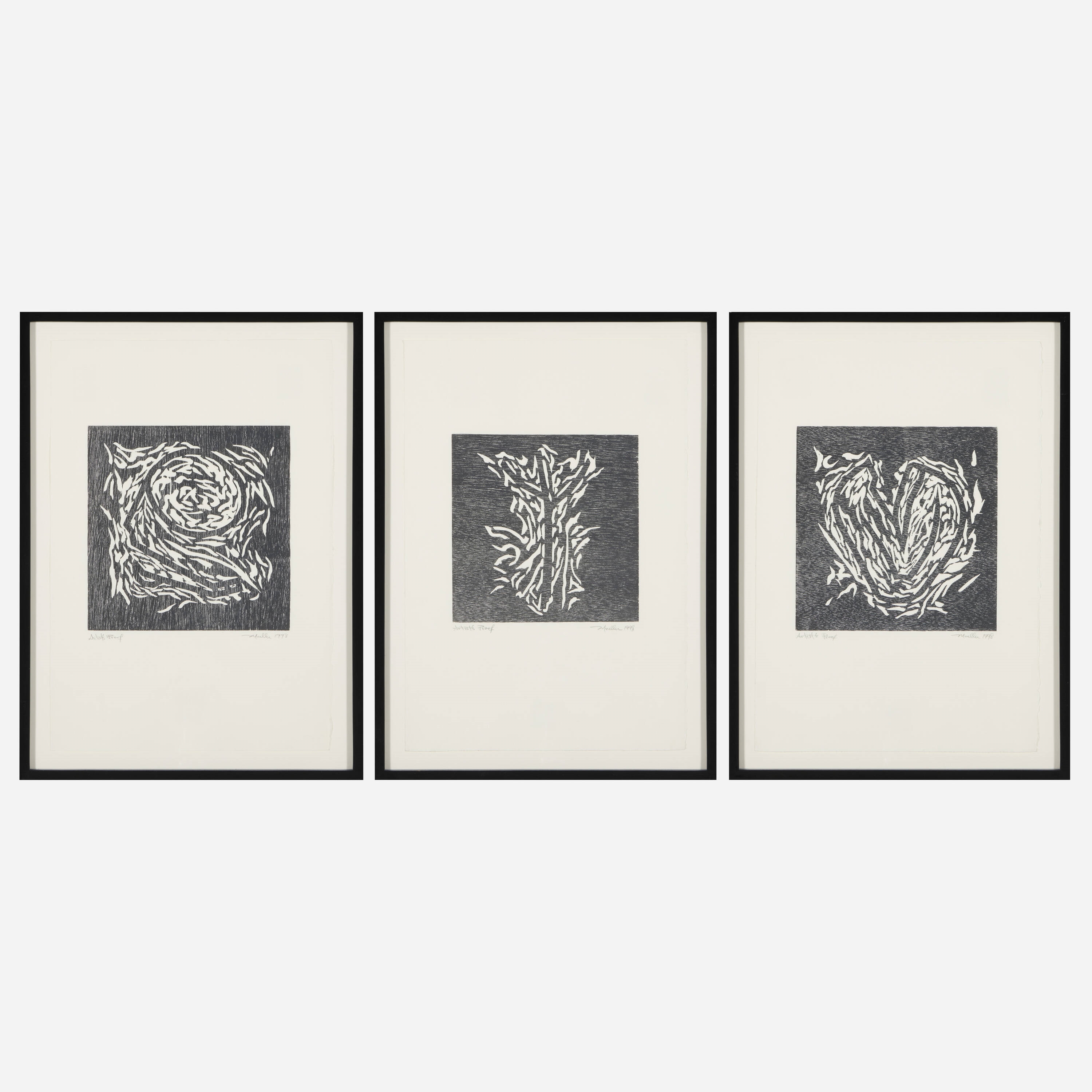 Artwork by Mark Mueller, Untitled (three works), Made of woodcut