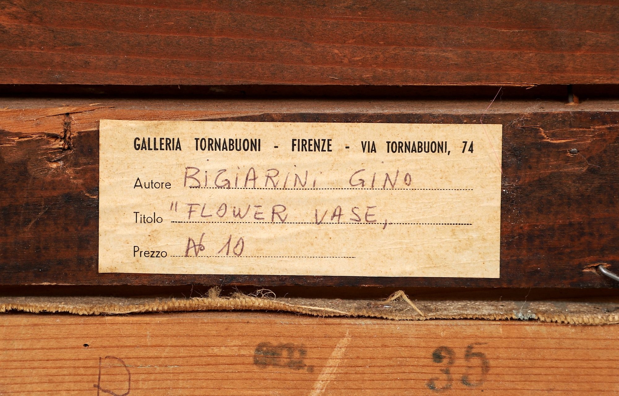 Artwork by Gino Bigiarini, Flower Vase, Made of Oil on Canvas